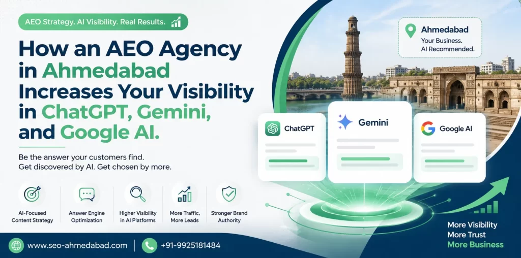 Looking for an AEO Agency in Ahmedabad? Discover how Google AI Overview Optimization improves your visibility in ChatGPT, Gemini, and AI-powered search results